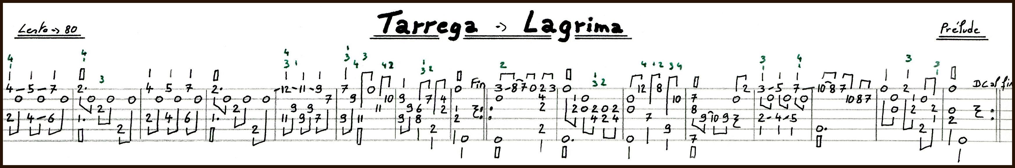 TARREGA - LAGRIMA